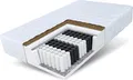Produktbild: Matratze 140x200 cm HOME PLUS 7 Zonen H3 H4 Taschenfederkern Kokos Höhe ca. 17 cm Matratzenbezug Premium