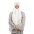 Produktbild: Weiß Zauberer Perücke und Bart Halloween Gandalf Merlin Herren Kostüm