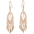 Produktbild: Materia Damen Ohrringe Rosegold hängend - 925 Sterling Silber orientalisch 18x65mm SO-222-Rosegold