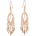 Produktbild: MATERIA 925 Silber Ohrhänger lang Rosegold Damen Ohrringe orientalisch
