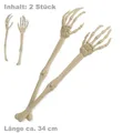 Produktbild: Fries Dekoobjekt 2 Stück XXL Skelett Hände 34 cm Lang Horror Halloween Karneval Party, 2 x Skeletthand