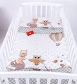 Produktbild: Babylux Bettwäsche Bezug 2 TLG. 100 x 135 cm / 90 x 120 cm Kinderbettwäsche Kind Bettset Baby Babybettwäsche (54. Eule Braun, 100 x 135 cm)