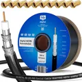 Produktbild: 100m SAT Koaxial Kabel 135dB 8K 4K UHD 4-Fach geschirmt für DVB-S / S2 DVB-C ...