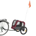 Produktbild: Trixie Fahrrad-Anhänger für Hunde – sicherer Tiertransport – zusammenklappbar – grau und rot – Größe S: 53 × 60 × 60/117 cm