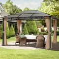 Produktbild: TOOLPORT Rendezvous 3x4 m Hardtop Gartenpavillon, inkl. 4 Seitenteile, cappuccino - (300118)