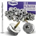 Produktbild: Filzada® 50x Filzgleiter Schrauben - Ø 22 mm - Profi Stuhlgleiter/Stuhlbeinschoner Filz mit Schraube - Inkl. Bohrer - 5,5 mm Filzstärke