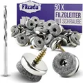Produktbild: ® 50x Filzgleiter Schrauben - Ø 22 mm - Profi Stuhlgleiter/Stuhlbeinschoner F...
