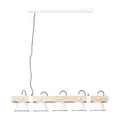 Produktbild: LED Pendelleuchte Deckenlampe Esstisch Licht Plow Weiß/Holz 95cm max. 5 x 4W E27