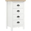 Produktbild: Sideboard Hill Weiß 46x35x80 Cm Massivholz Kiefer - Vidaxl