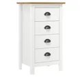 Produktbild: vidaXL Sideboard 46 x 35 x 80 cm Sideboard Hill Range Weiß 46x35x80 cm Massivholz Kiefe