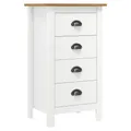 Produktbild: Sideboard Hill Weiß Breite 46 cm Tiefe 35 cm Höhe 80 cm Massivholz Kiefer