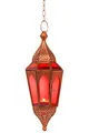 Produktbild: Orientalisches Windlicht Laterne Glas Lalita Rot 41 cm groß | Orientalische Glas Teelichthalter Hängewindlicht mit Henkel orientalisch | Marokkanische Windlichter hängend als Hängewindlichter