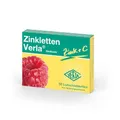 Produktbild: Zinkletten Verla Himbeere – 5 mg Zink in Form von Zinkcitrat+ 30 mg Vitamin C zum Lutschen und Kauen, für die tägliche Zinkversorgung, mit Himbeergeschmack, vegan, glutenfrei, ohne Lactose, 50 St