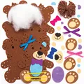 Produktbild: Baker Ross FC414 Bear Liebesbär Nähset für Kinder, sortiert, Mittel, Pink, Blue