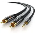 Produktbild: Cinch Zu 3,5-mm-klinke Audio-kabel, Stereo Hifi Audio-adapter Mehrfach Geschirmt, Rca Zu Aux - 10m - Primewire