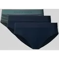 Produktbild: Schiesser Slip mit elastischem Logo-Bund im 3er-Pack in Marine, Größe M
