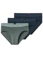 Produktbild: Schiesser Slip Rio Organic Cotton Webgummibund (Schlüpfer) dunkelblau/mineralgrün/gestreift Herren - 3 Stück, Größe: 5