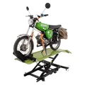 Produktbild: TRUTZHOLM Motorradhebebühne hydraulisch 360 kg Breite 47 cm kleine Montagebühne Heber Motoradlift Scherenheber Hubständer Motorrad Hebebühne für kleine Motorräder und Mopeds (Grün)