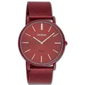 Produktbild: Oozoo Damen Armbanduhr Ultra Slim Quarzwerk Edelstahl burgund UOC20001