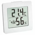 Produktbild: TFA Dostmann Thermometer Hygrometer digital, 30.5033.02, Innentemperatur, Luftfeuchtigkeit, Uhrzeit inkl Datum, Max.Min.-Werte, weiß