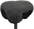 Produktbild: FISCHER Fahrrad-Satteldecke, wendbar, grau/schwarz Material: 50% PVC, 35 % PU, 15% EPE, graue Fellimitation - 1 Stück (85715)
