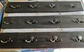 Produktbild: 3 Vintage Garderobeleisten 610x105mm / Holz + Stabile Eisenhaken /DV3Reg2Haken
