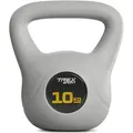 Produktbild: TREX SPORT Kettlebell 10 kg Kugelhantel Schwunghantel TX-010CKB | Kugelgewicht, Fitness & Krafttraining | rutschfester Griff, bodenschonend - Grau