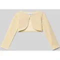 Produktbild: Happy Girls Cropped Bolero in Strick-Optik mit Zierbordüren in Gold, Größe 116