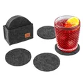 Produktbild: Van Henry Filz-Glasuntersetzer Bieruntersetzer rund - Filz Untersetzer in dunkelgrau für Gläser, Tassen und Vasen - 12er Pack inkl. Box - 10 cm Durchmesser