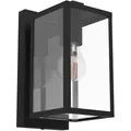 Produktbild: Eglo Aussenwandleuchte Budrone, Klar, Schwarz, Metall, Glas, rechteckig,rechteckig, 12x27x16.5 cm, Lampen & Leuchten, Außenbeleuchtung, Außenleuchten