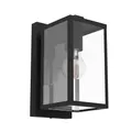 Produktbild: EGLO Wandlampe außen Budrone, Außenbeleuchtung Hauswand, Wand Außenlampe, Außenwandleuchte aus Metall in Schwarz und Glas in Transparent, E27 Fassung, IP44