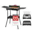 Produktbild: TZS First Austria 2in1 Elektrogrill | Tischgrill & Standgrill | Grillen ohne Rauch | Stufenloser Hitzeregler| 2 Seitentische | Ablagefläche | 2200W
