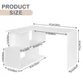 Produktbild: Schreibtisch Eckschreibtisch Winkelschreibtisch Computertisch MDF Weiß #2093