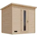 Produktbild: Chillroi 38 mm Saunahaus Melo 3 Premium mit Ofen 9kW Integierte Steuerung Naturbelassen