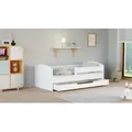 Produktbild: Kinderbett Classic 190x90 Kinderbett mit Rausfallschutz & Lattenrost weiß 90 x 190 für Mädchen und Jungen Massivholz Kiefer und MDF Möbelplatte... - Weiß