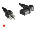 Produktbild: DINIC Netzkabel Japan Typ B auf C13 gewinkelt, JPN, schwarz, 1,8 m