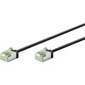 Produktbild: Ultraflexibles Cat.8.1 Patchkabel slim, U/FTP schwarz, 2 Meter, extrakurze Stecker