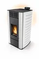 Produktbild: NEMAXX® P18 Wasserführender Hydro-Pelletofen 18 kW bis 300 m³ – BAFA/förderfähig–Zentralheizung –  40 kg Tank – Wasser 12,5 kW – bis 18 Std. Laufzeit – ECO,Automatik,Wochentimer,Wi-Fi Ready – Weiß