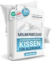 Produktbild: Glückstoff® 2er-Set Milbenbezug Kissen 40x60 [Zertifiziert IN Deutschland] - Premium Kissenschoner Encasing Milben - Allergiker Kissenschutzbezug - Allergie Bettwäsche Anti Milben - Milbenschutzbezug