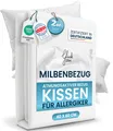 Produktbild: ® 2er-Set Milbenbezug Kissen 40x60 Zertifiziert IN Deutschland - Premium Kiss...