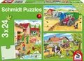 Produktbild: SCHMIDT - 3 Puzzles 24 Teile Auf dem Bauernhof mit Poster -  - SCM56216