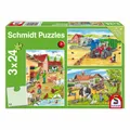 Produktbild: Schmidt Spiele Tiere Auf dem Bauernhof Kinderpuzzle 3x24 T. Puzzle Puzzlespiel