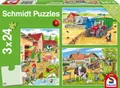 Produktbild: 3 x 24 Teile Schmidt Spiele Kinder Puzzle Auf dem Bauernhof 56216