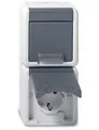 Produktbild: GIRA SCHUKO-Steckdose-Doppel senkrecht WG AP Grau 078030