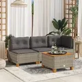 Produktbild: vidaXL Garten-Ecksofa mit Kissen Grau Poly Rattan