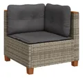 Produktbild: vidaXL Loungesofa Garten-Ecksofa mit Kissen Grau Poly Rattan, 1 Teile