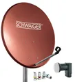 Produktbild: Schwaiger 714494 SAT-Antenne (56 cm, Stahl, Twin LNB, ziegelrot)