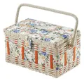 Produktbild: Kobolo Nähkästchen Nähkorb Nähkörbchen Nähkasten - Blumenmuster - 28x18x16/24 cm