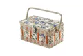 Produktbild: Kobolo Nähkorb Nähkästchen eckig mit Blumenmuster und Griff (mit Organisationseinsatz)