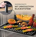 Produktbild: Silikon Backmatte & Grillmatte  Klicksystem mit Spieße Klicksteine & Schwamm